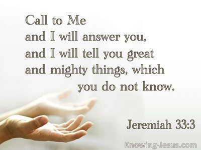 Jeremiah 33:3 Call To Me And I Will Answer (cream)